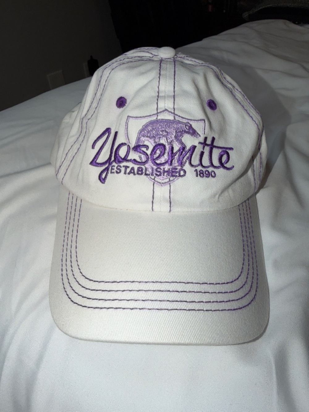 Yosemite White and Purple Hat